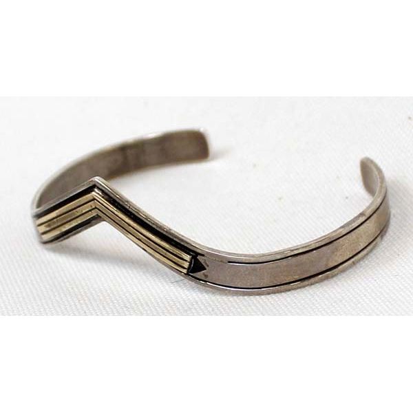 M.M. Rogers Navajo Sterling & Gold Cuff Bracelet