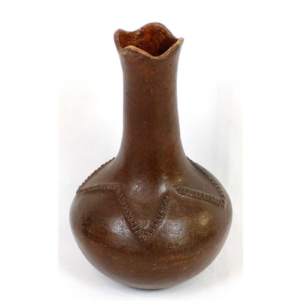 Navajo Pine Pitch Pottery Vase by Rita Manygoats