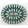 Image 1 : Vintage Zuni Sterling Turquoise Cluster Pin