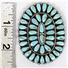 Image 4 : Vintage Zuni Sterling Turquoise Cluster Pin