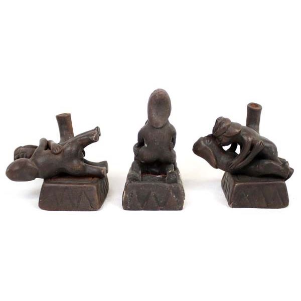 3 Moche' Culture Erotica Stirrup Pottery Replicas