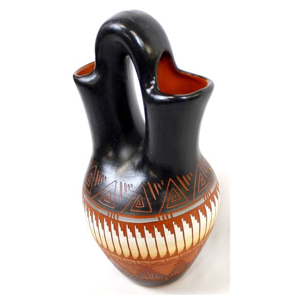 Navajo Etched Pottery Wedding Vase, Freddie Smith