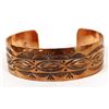 Image 2 : Navajo Hand Stamped Copper Cuff Bracelet