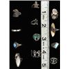 Image 5 : 12 Sterling Silver Rings, Some Native American