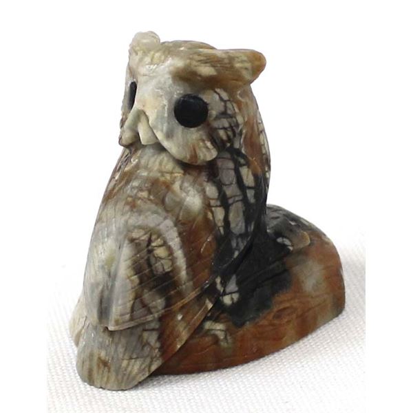 Zuni Picasso Marble Owl Fetish, Michael Coble Sr.