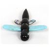 Image 2 : Zuni Jet Turquoise & Abalone Dragonfly Fetish