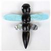 Image 8 : Zuni Jet Turquoise & Abalone Dragonfly Fetish