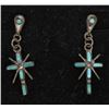 Image 1 : Vintage Zuni Sterling Turquoise Cross Earrings