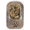Image 1 : Sterling & Woodburned Wolf Pin, Christine Garner