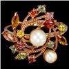 Image 1 : Natural  PEARL & MULTI COLOR SAPPHIRE Ring
