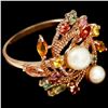 Image 3 : Natural  PEARL & MULTI COLOR SAPPHIRE Ring