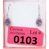 Image 1 : New 2.5 CT Amethyst & Diamond Dangle Earrings