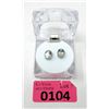Image 2 : Sterling Silver Green Amethyst & Diamond Earrings