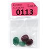 Image 1 : 2 Emerald & 2 Ruby Gemstones - 52 CTW