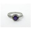 Image 1 : Amethyst & Diamond Solitaire Ring