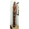 Image 1 : 6 Foot Tall Carved Wood Statue - 10" Diameter