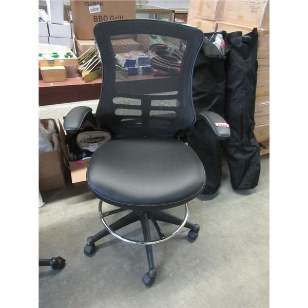 Mesh Office Chair with Bonded Leather Seat