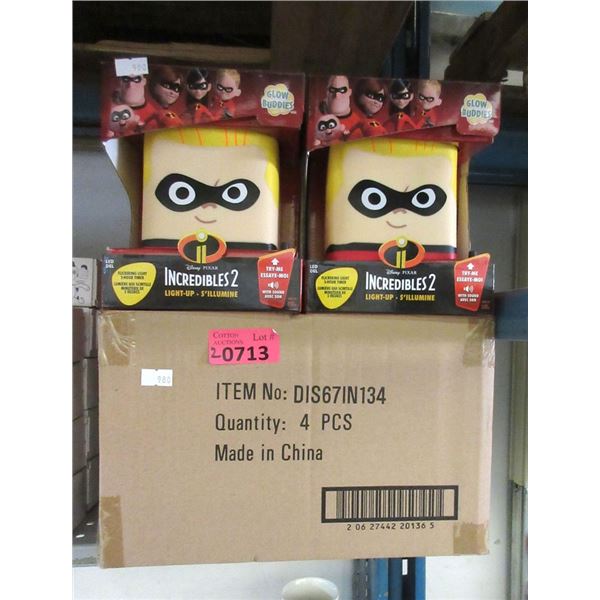 2 Cases of  Incredibles 2  Light Up Glow Buddies