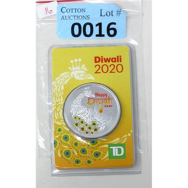 1 Oz. 2020 Happy Diwali .9999 Silver Round