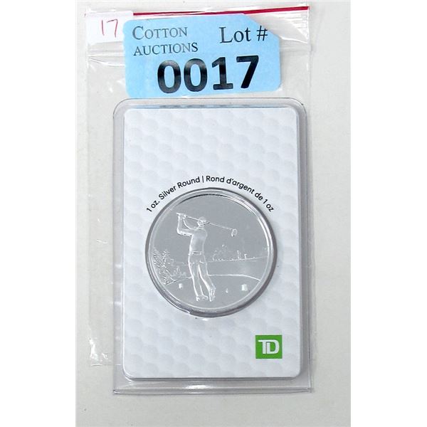 1 Oz. .9999 Silver TD Bank Golfing Round