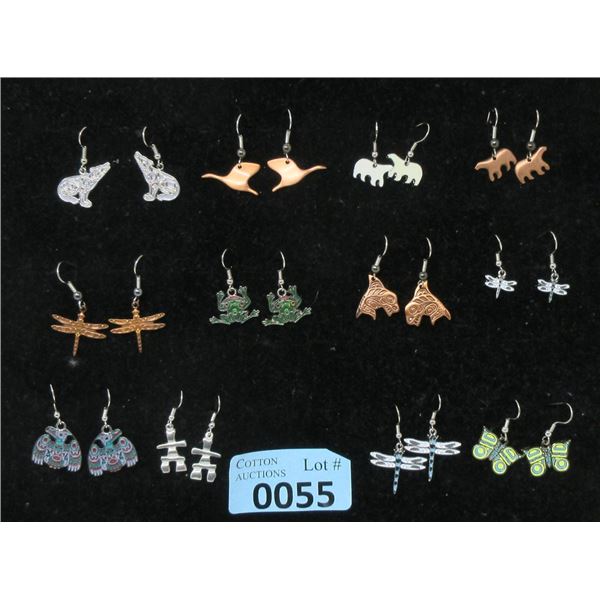 12 New Pairs of Frederick Design Metal Earrings