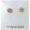 Image 1 : New 14 KT Gold Sparkle Ball Stud Earrings