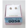 Image 2 : New 14 KT Gold Sparkle Ball Stud Earrings