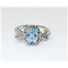 Image 1 : 1.6 CT Blue Topaz & Diamond Dinner Ring