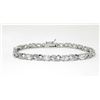 Image 1 : White Topaz & Diamond Tennis Bracelet