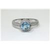 Image 1 : Sterling Silver Blue Topaz & Diamond Cocktail Ring