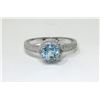 Image 1 : Sterling Silver Blue Topaz & Diamond Cocktail Ring