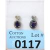 Image 1 : New Sterling Silver Amethyst & Diamond Earrings