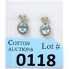 Image 1 : New Blue Topaz & Diamond Earrings