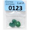 Image 1 : 3 Oval Cut Emerald Gemstones - 25 CTW