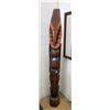 Image 1 : 6 Foot Tall Carved Wood Statue - 10" Diameter