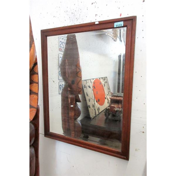 Oak Framed Wall Mirror - 28" x 33"