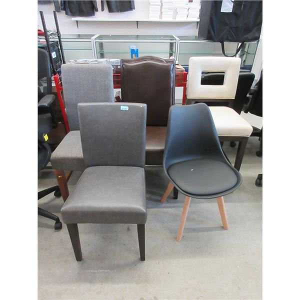 4 Assorted Dining Chairs & 1 Bar Stool