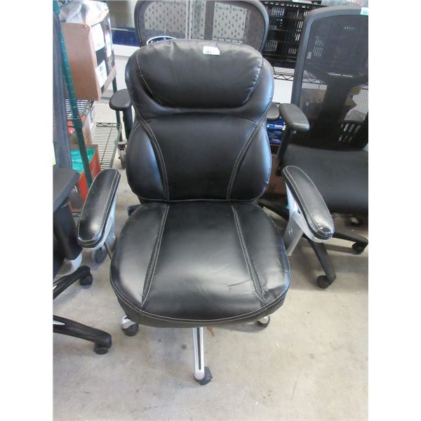 Black Bonded Leather Office Chair