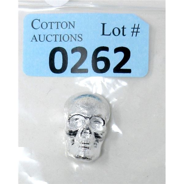 1 Oz. .9999 Fine Indium 2021 3D Skull Bar