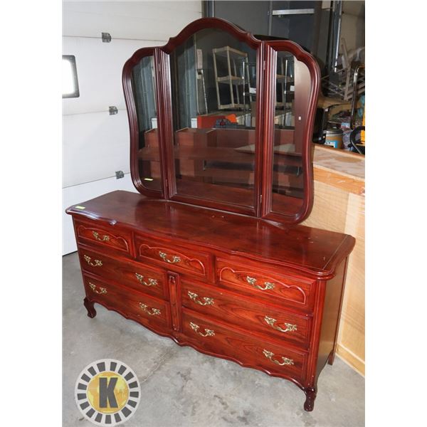 VINTAGE DRESSER WITH A MIRROR