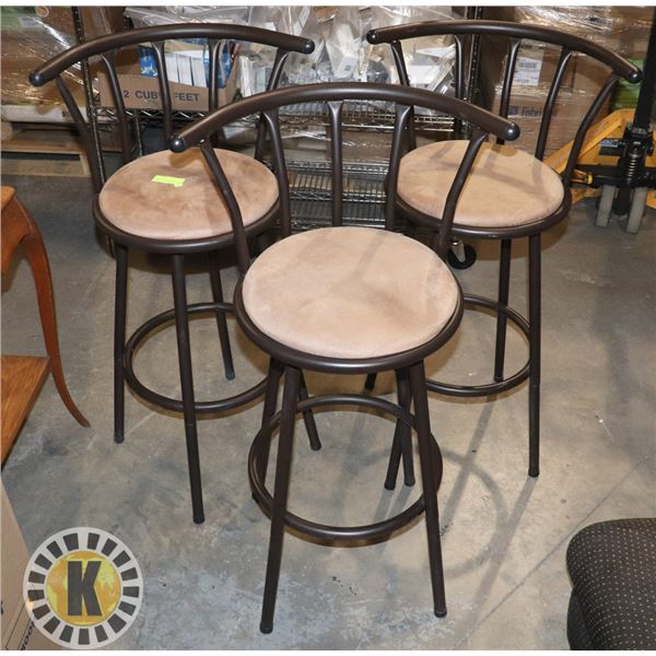 3 BAR STOOLS WITH BACK