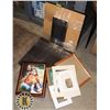 Image 1 : BOX OF PICTURE FRAMES AND END TABLES