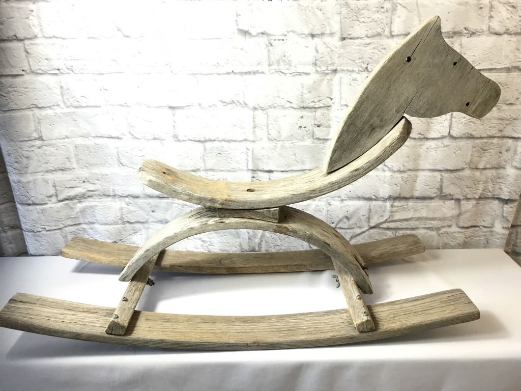 Primitive Hand Crafted Child's Rocking Horse