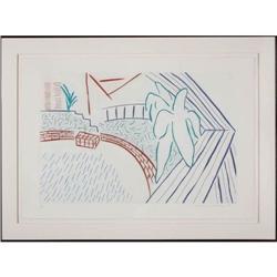 David Hockney - "My Pool and Terrace" (from E