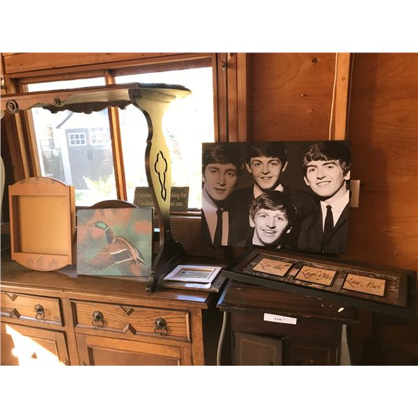 Beatles picture (framed), wood with sunflower frame, Canadian goose painting