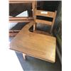 Image 2 : Wood display cabinet (3 door with glass), children's vintage school desk, ornament, home decor