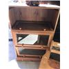 Image 3 : Wood display cabinet (3 door with glass), children's vintage school desk, ornament, home decor