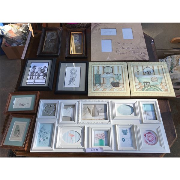 Asst pictures/prints and picture frames