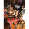 Image 4 : Asst home decor, figurines, 3 Asian candle holders, metal urn, wood decor