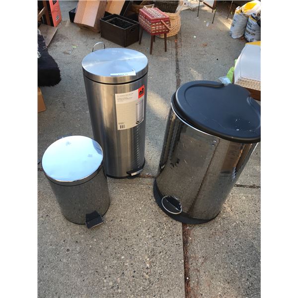 Garbage bins (x3)